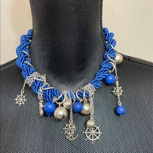 Women’s beach boho blue necklace